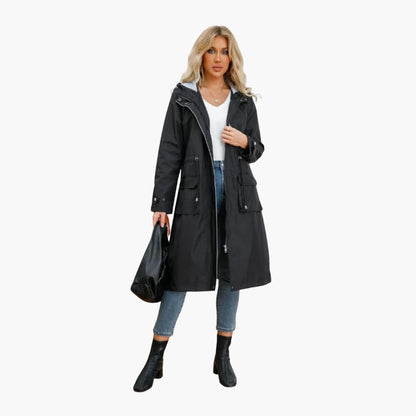 Elarova | Damen’s Kapuzen Trenchcoat mit verstellbarer Taille