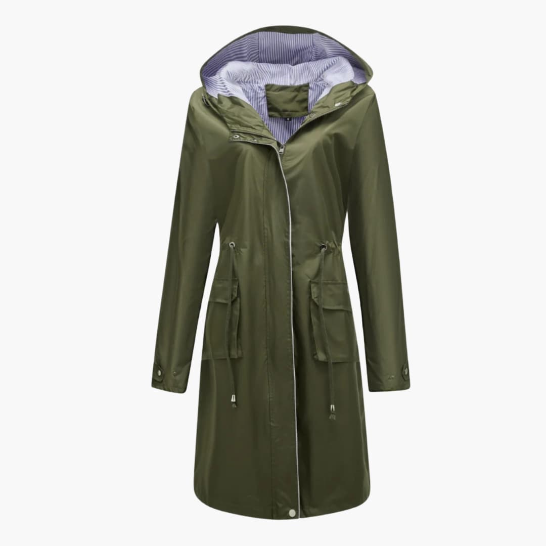 Elarova | Damen’s Kapuzen Trenchcoat mit verstellbarer Taille