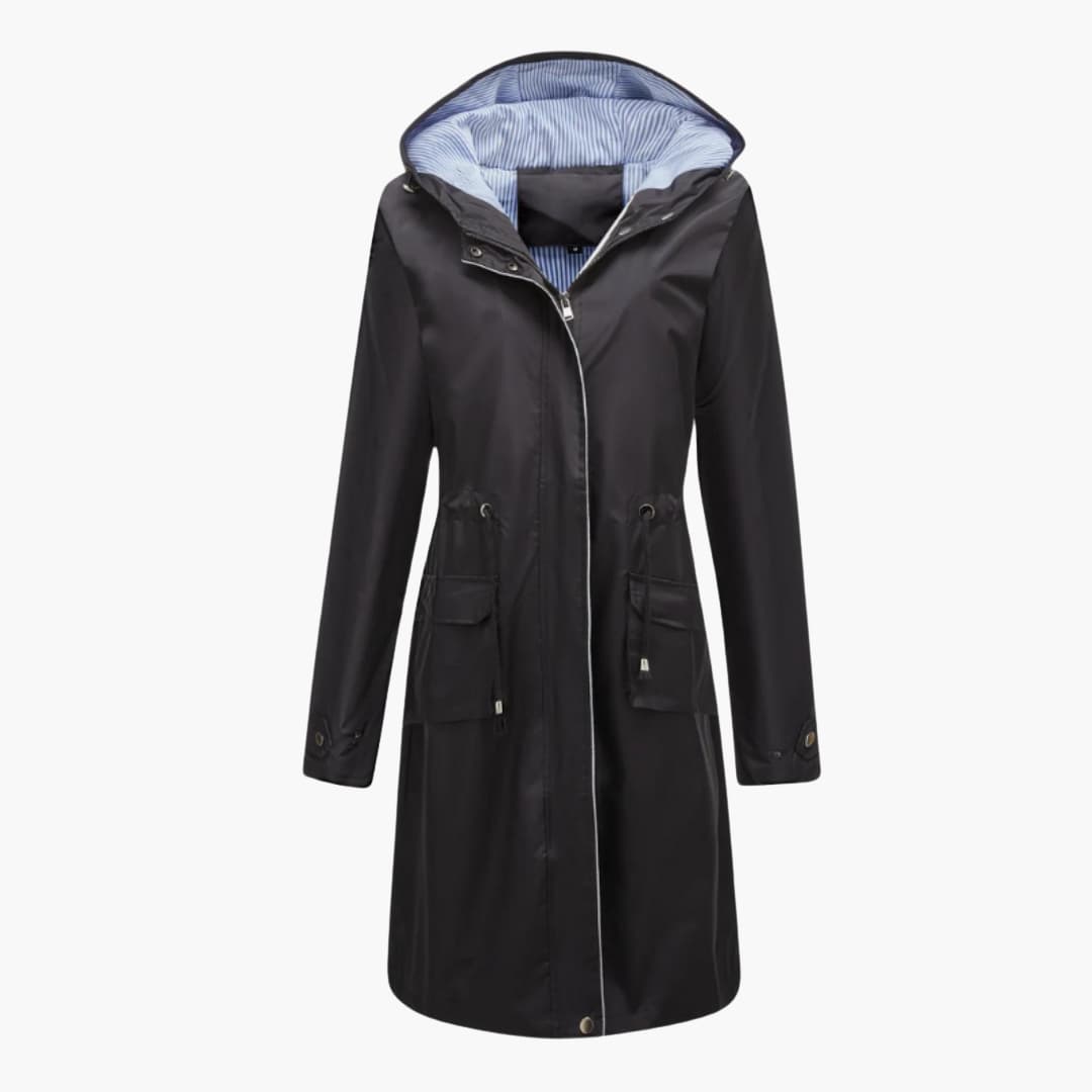 Elarova | Damen’s Kapuzen Trenchcoat mit verstellbarer Taille