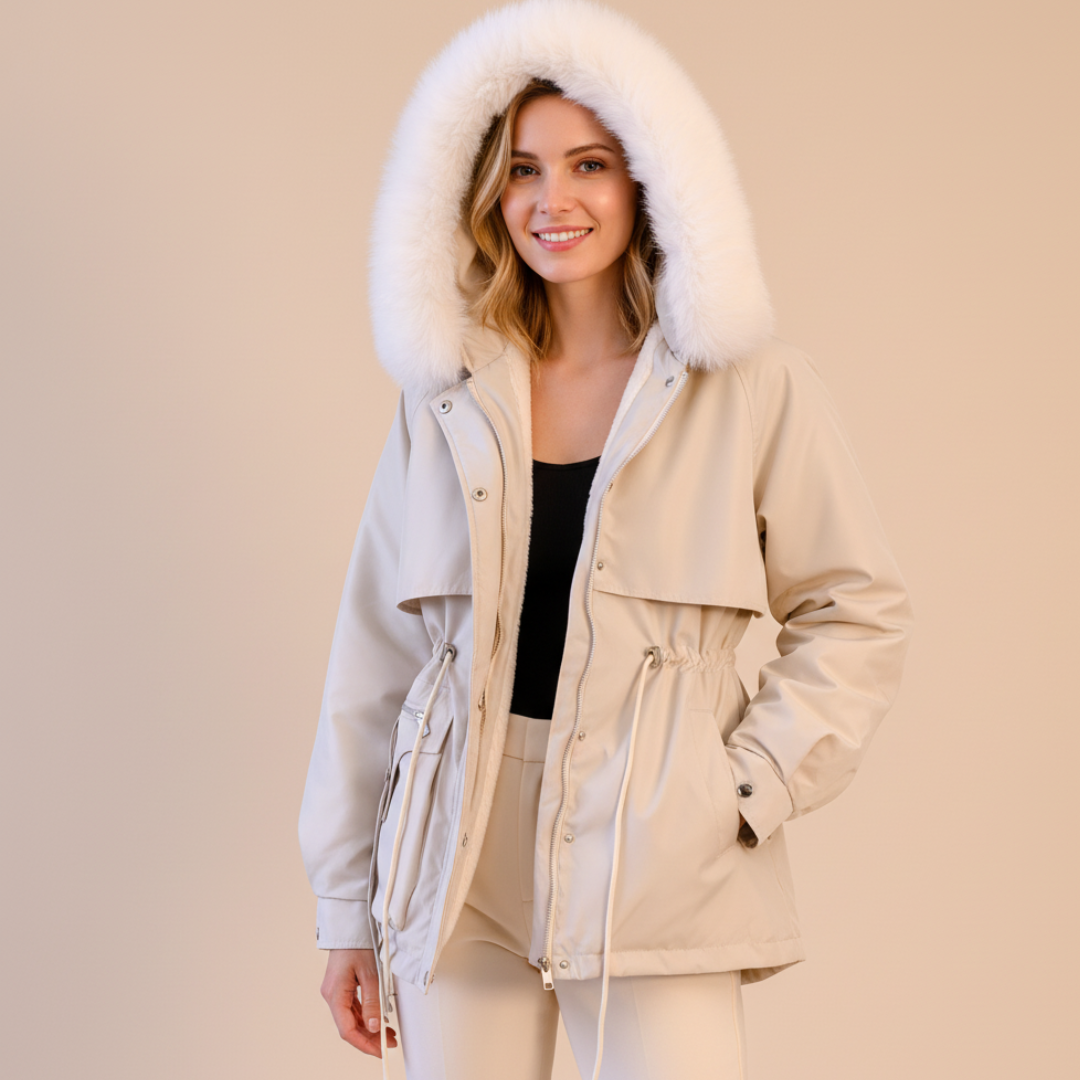 Elarova | Daunenjacke mit Kunstpelzkragen für Damen