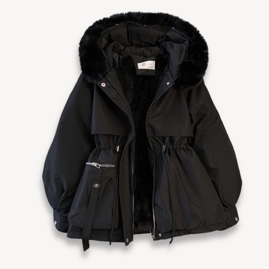 Elarova | Daunenjacke mit Kunstpelzkragen für Damen