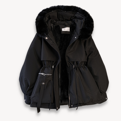 Elarova | Daunenjacke mit Kunstpelzkragen für Damen