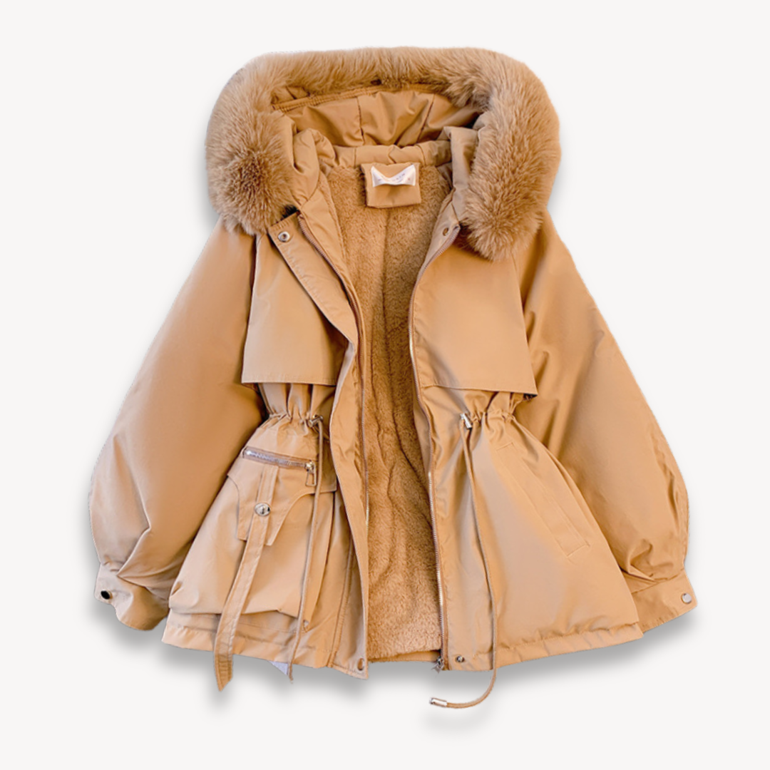 Elarova | Daunenjacke mit Kunstpelzkragen für Damen