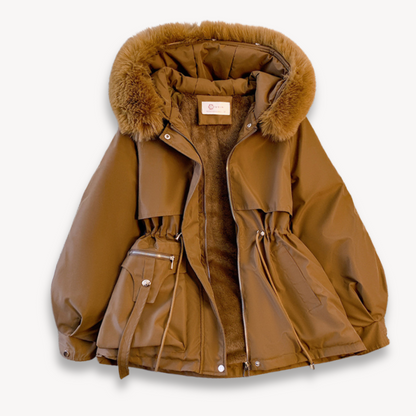 Elarova | Daunenjacke mit Kunstpelzkragen für Damen