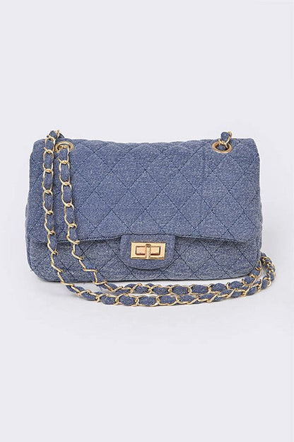 Elarova | Denim Gesteppte Umwandelbare Schultertasche