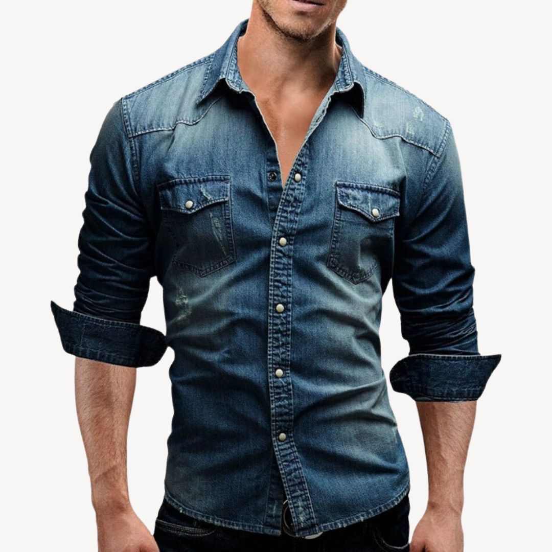 Elarova | Denim Westernhemd Herren