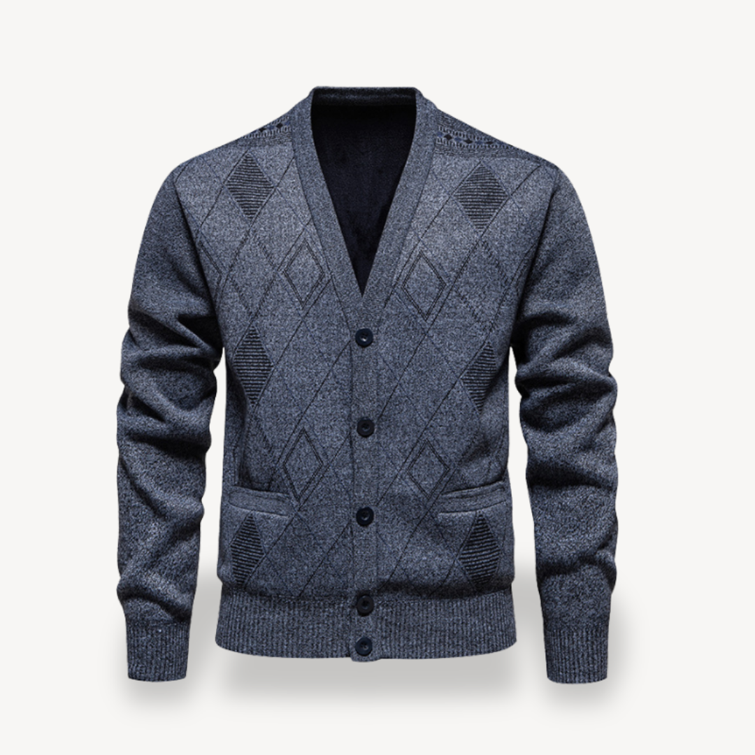 Elarova | Diamant-Strickjacke für Herren