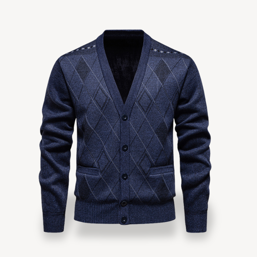 Elarova | Diamant-Strickjacke für Herren