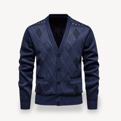 Elarova | Diamant-Strickjacke für Herren
