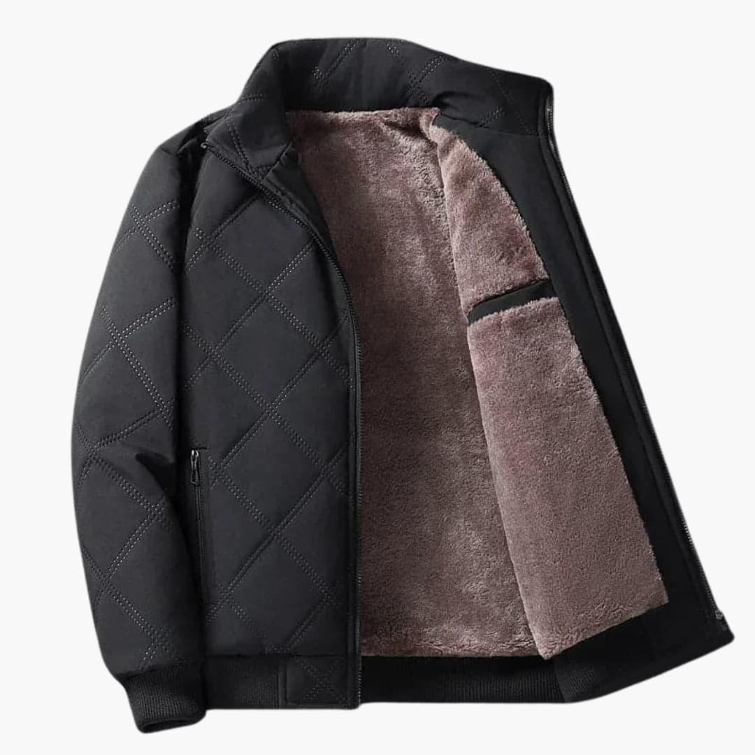 Elarova | Diamantmuster Stehkragenjacke für Herren