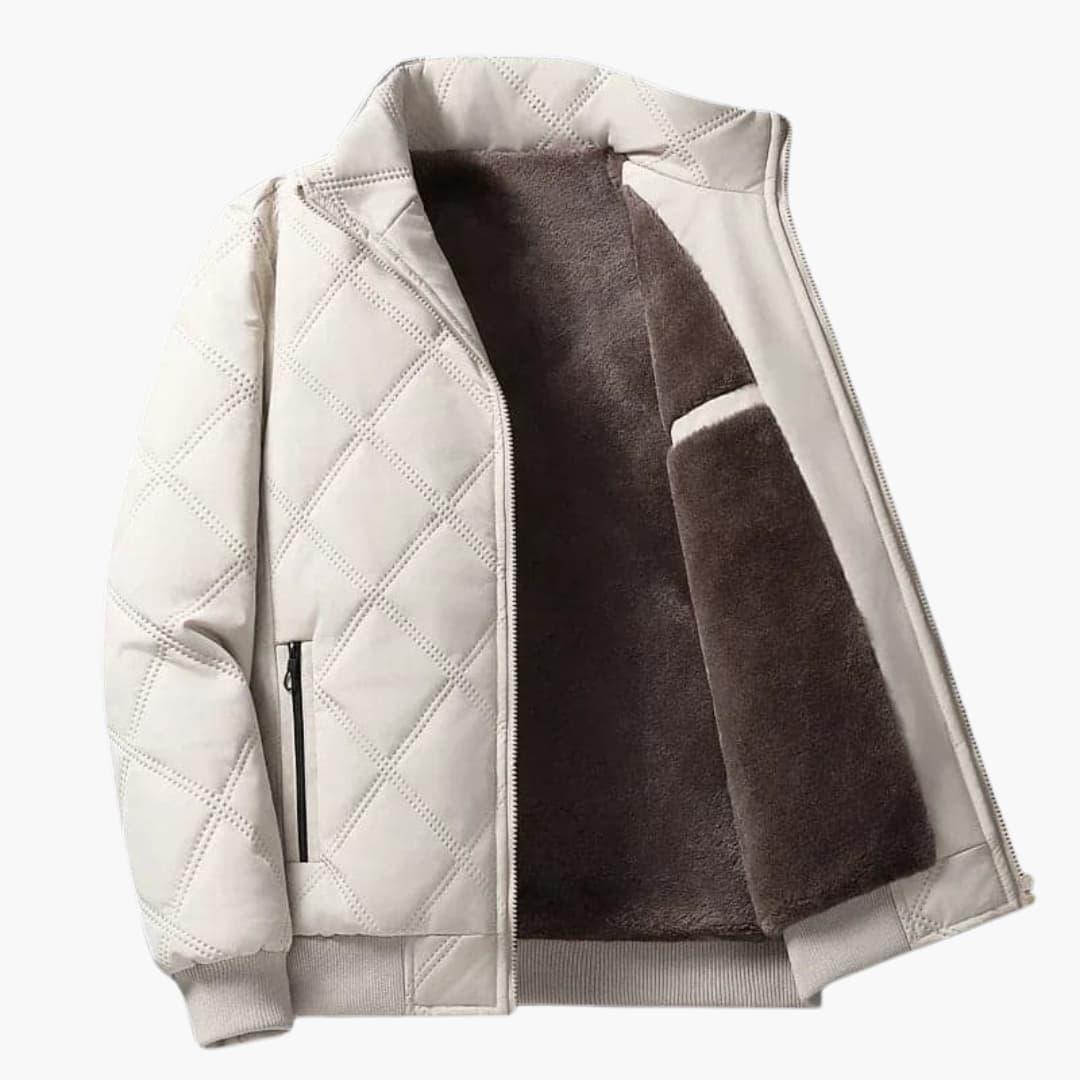 Elarova | Diamantmuster Stehkragenjacke für Herren