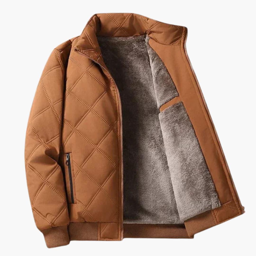 Elarova | Diamantmuster Stehkragenjacke für Herren