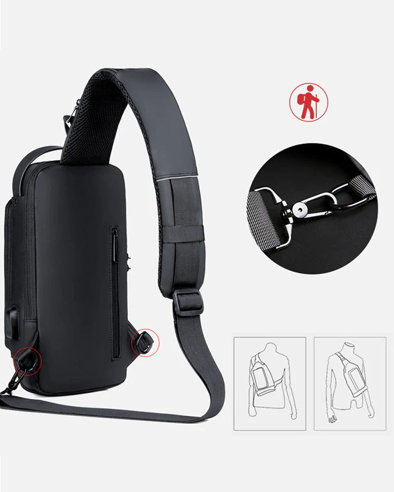 Elarova | Diebstahlsichere Brusttasche mit Zahlenschloss