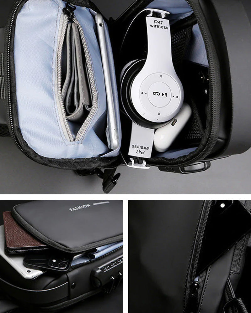 Elarova | Diebstahlsichere Brusttasche mit Zahlenschloss