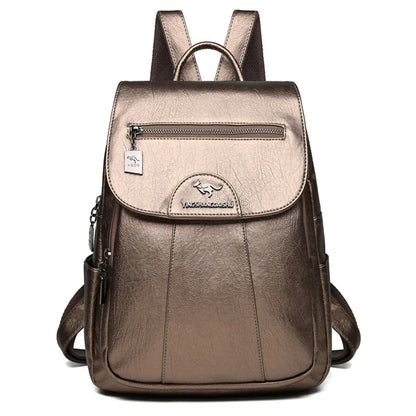 Elarova | Diebstahlsicherer Lederrucksack Mit Großem Fassungsvermögen Für Damen