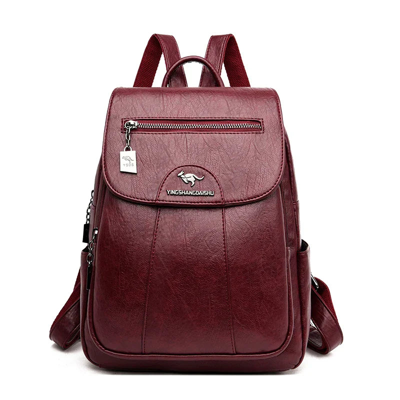 Elarova | Diebstahlsicherer Lederrucksack Mit Großem Fassungsvermögen Für Damen