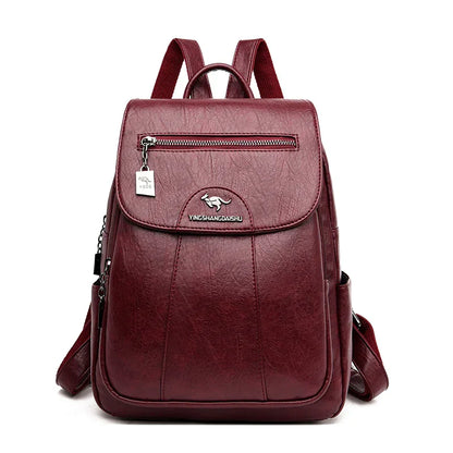 Elarova | Diebstahlsicherer Lederrucksack Mit Großem Fassungsvermögen Für Damen