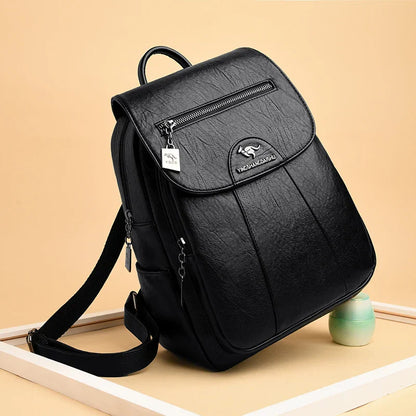 Elarova | Diebstahlsicherer Lederrucksack Mit Großem Fassungsvermögen Für Damen