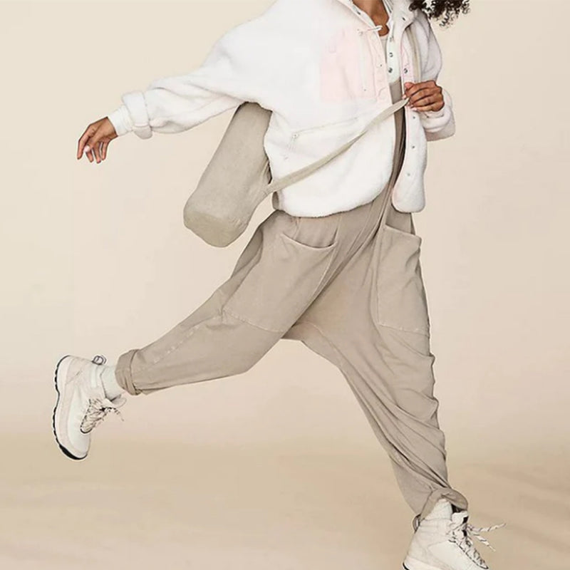 Elarova | Einfarbiger Jumpsuit Damen