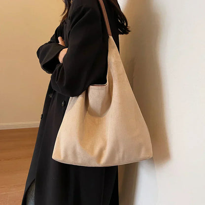 Elarova | Einkaufstasche aus weichem Wildleder