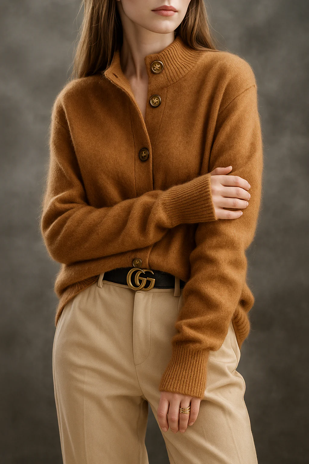 Elarova | Elegante Damen-Strickjacke mit Knopfdetail