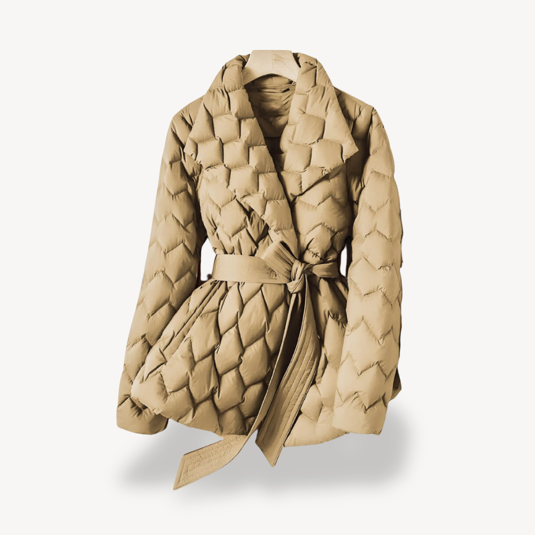Elarova | Elegante Daunenjacke mit Gürtel für Damen