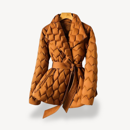 Elarova | Elegante Daunenjacke mit Gürtel für Damen