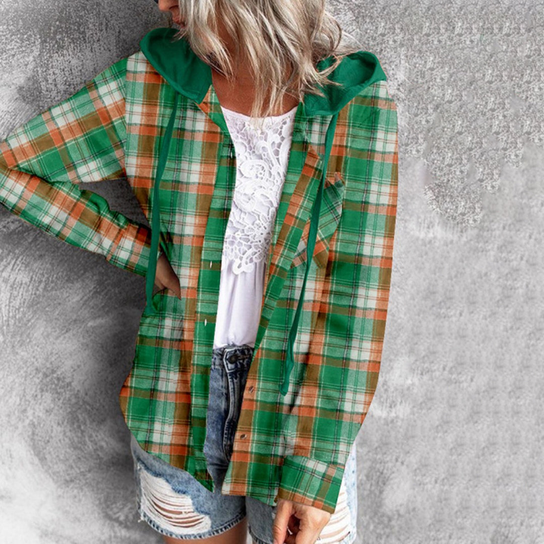 Elarova | Elegante Kapuzenjacke mit Karodesign
