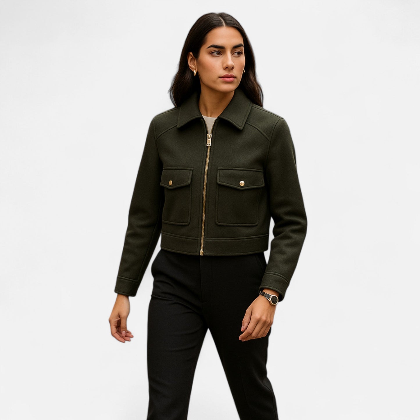 Elarova | Elegante Winterjacke mit Reißverschluss für Damen