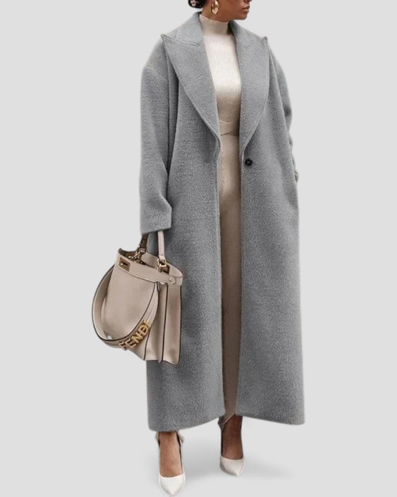 Elarova | Eleganter Damenmantel aus Kunstwolle