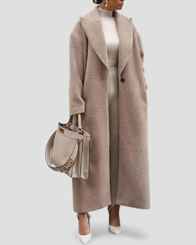 Elarova | Eleganter Damenmantel aus Kunstwolle