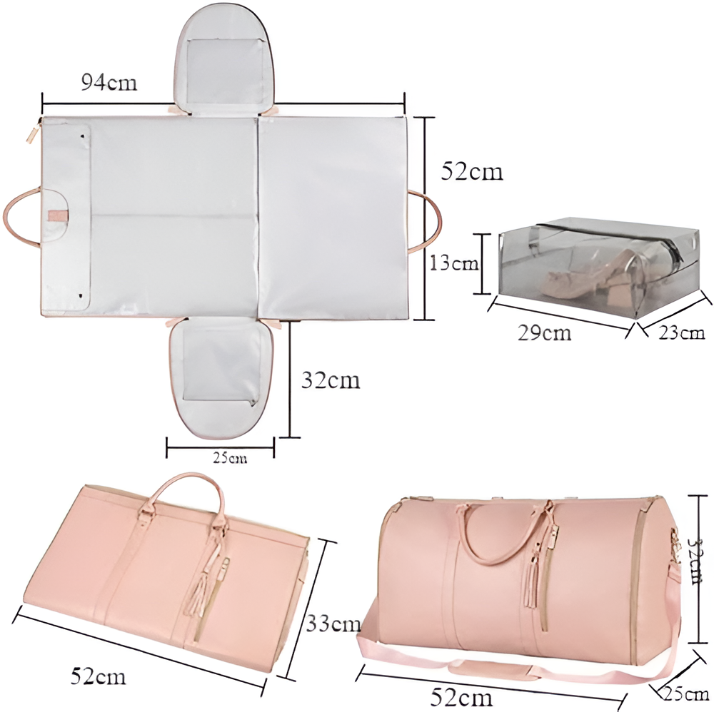 Elarova | Eleganter Kleiderorganizer Umhängetasche aus Vegan Leder