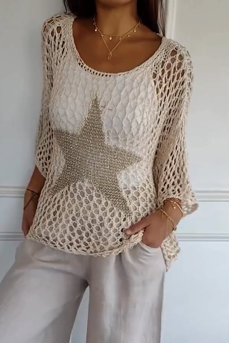 Elarova | Eleganter Strickpullover Mit Stern Design Für Frauen