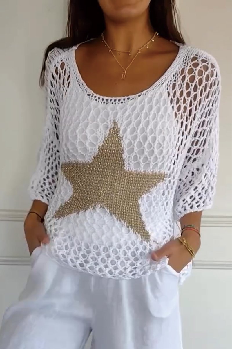 Elarova | Eleganter Strickpullover Mit Stern Design Für Frauen