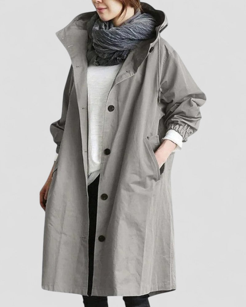 Elarova | Eleganter Trenchcoat mit Kapuze für Damen