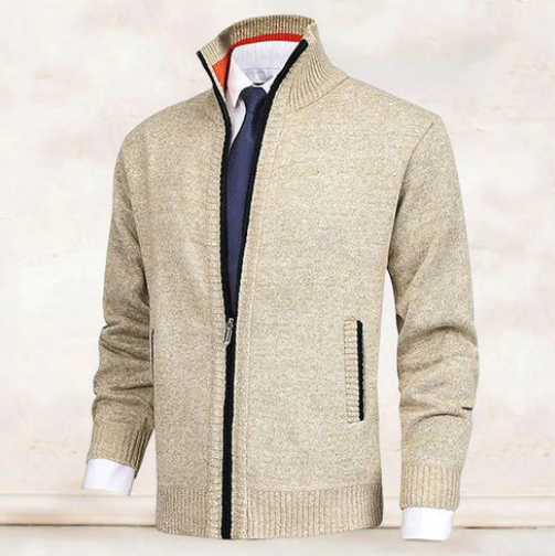 Elarova | Eleganter Und Bequemer Strickjacke Mit Kragen Für Herren