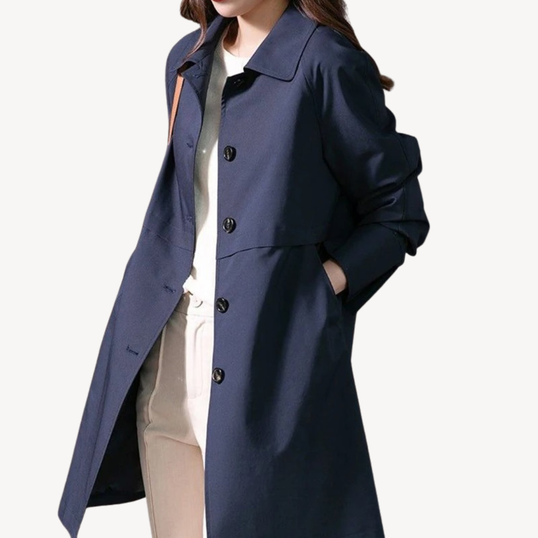 Elarova | Eleganter mittellanger Trenchcoat für Damen