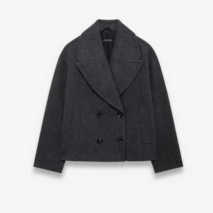 Elarova | Eleganter zweireihiger Wollmantel für Damen