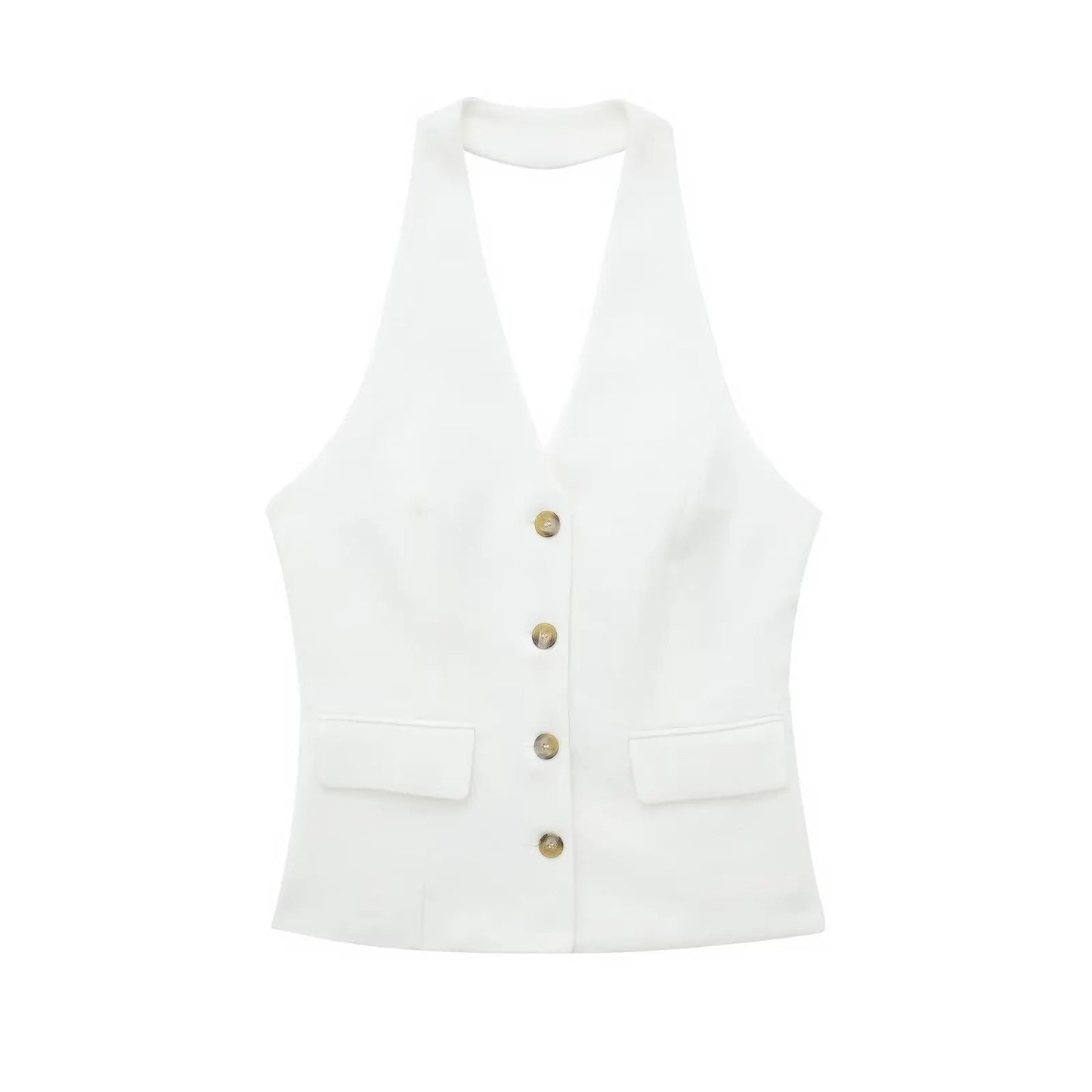 Elarova | Elegantes Damen Neckholder Set Rückenfrei Slim-Fit Hose