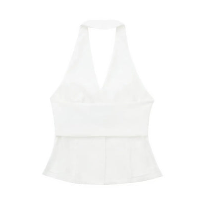 Elarova | Elegantes Damen Neckholder Set Rückenfrei Slim-Fit Hose