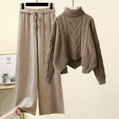 Elarova | Elegantes Set Aus Rollkragenpullover Und Lockerer Hose