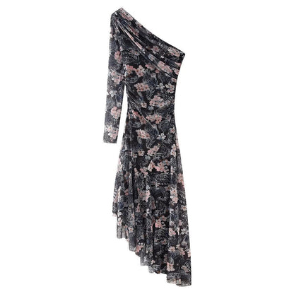 Elarova | Elegantes, transparentes Blumen-Netzkleid