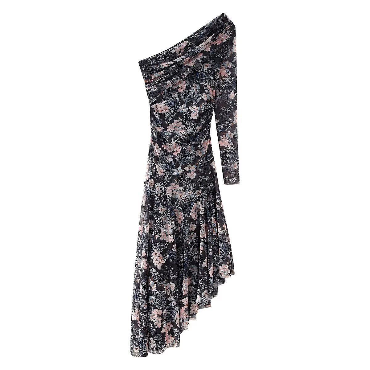 Elarova | Elegantes, transparentes Blumen-Netzkleid