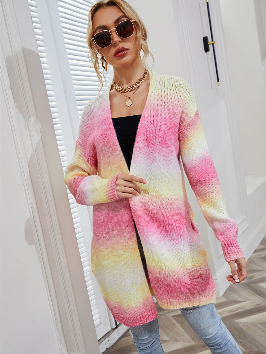 Elarova | Engel Flügel Vollgröße Gradient Offene Vorderseite Cardigan