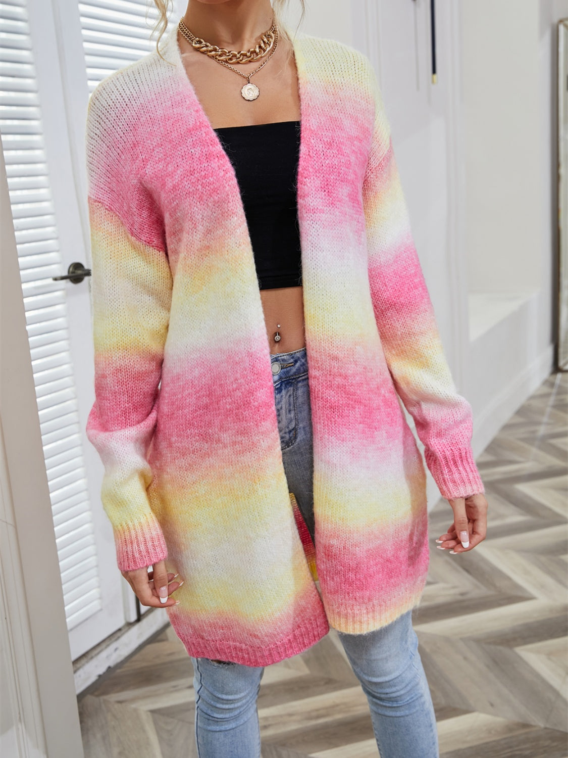 Elarova | Engel Flügel Vollgröße Gradient Offene Vorderseite Cardigan