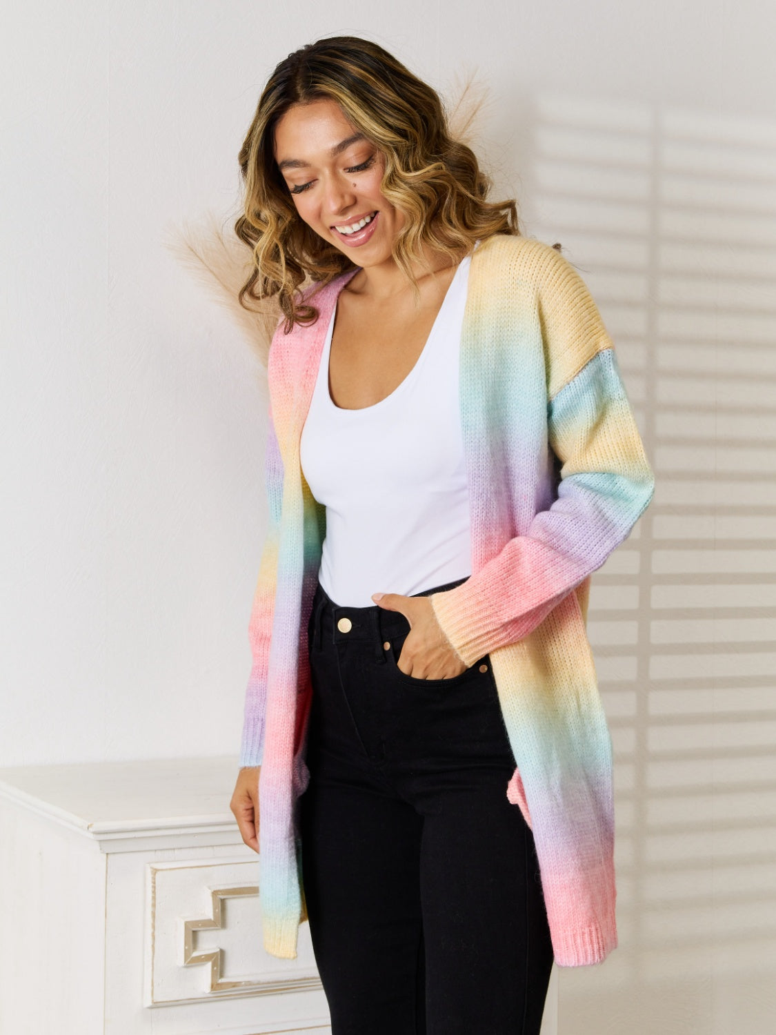 Elarova | Engel Flügel Vollgröße Gradient Offene Vorderseite Cardigan