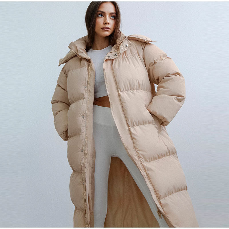 Elarova | Faltenmantel mit Kapuze Stilvolle Winterkleidung