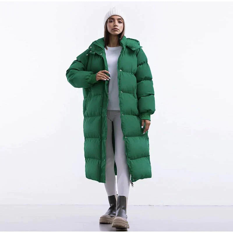 Elarova | Faltenmantel mit Kapuze Stilvolle Winterkleidung
