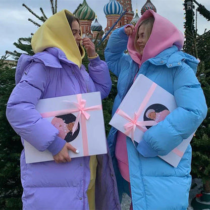 Elarova | Faltenmantel mit Kapuze Stilvolle Winterkleidung