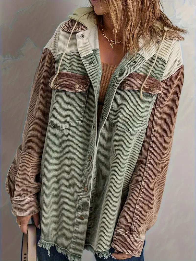 Elarova | Farbblock Hoodie Jacke für Damen | Perfekt für Herbst und Winter